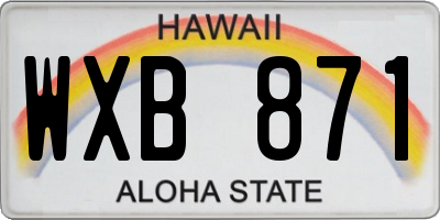 HI license plate WXB871