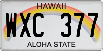 HI license plate WXC377
