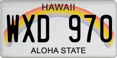 HI license plate WXD970