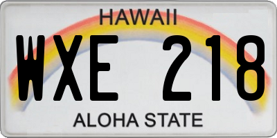 HI license plate WXE218
