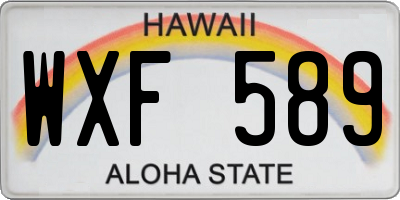HI license plate WXF589