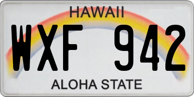 HI license plate WXF942