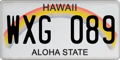 HI license plate WXG089