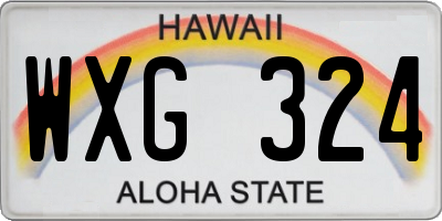 HI license plate WXG324