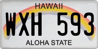 HI license plate WXH593