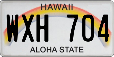 HI license plate WXH704