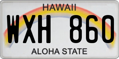 HI license plate WXH860