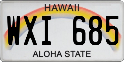 HI license plate WXI685