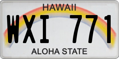 HI license plate WXI771
