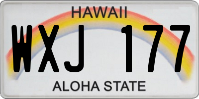 HI license plate WXJ177