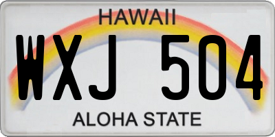 HI license plate WXJ504