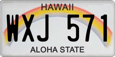 HI license plate WXJ571