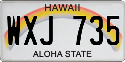 HI license plate WXJ735