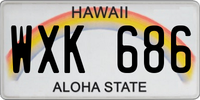 HI license plate WXK686