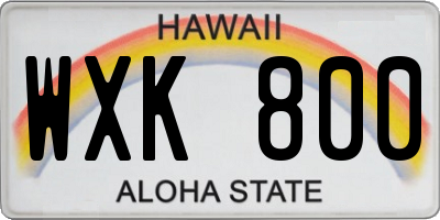 HI license plate WXK800