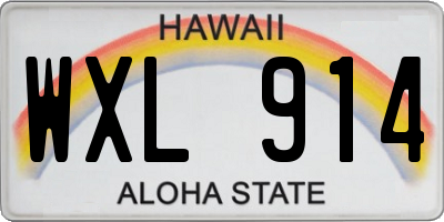 HI license plate WXL914