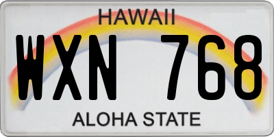 HI license plate WXN768
