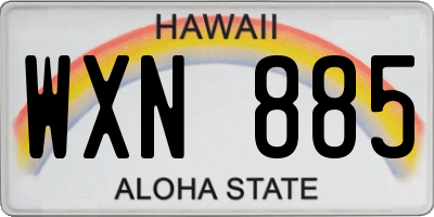 HI license plate WXN885