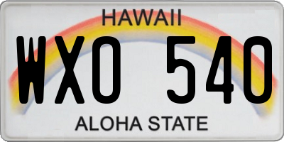 HI license plate WXO540