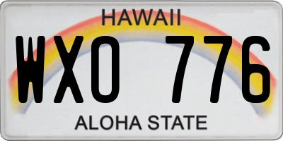 HI license plate WXO776