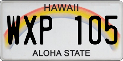 HI license plate WXP105