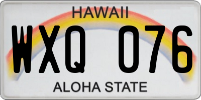 HI license plate WXQ076