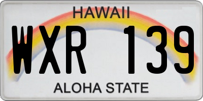 HI license plate WXR139