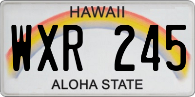 HI license plate WXR245