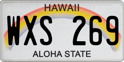 HI license plate WXS269