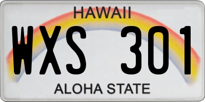 HI license plate WXS301