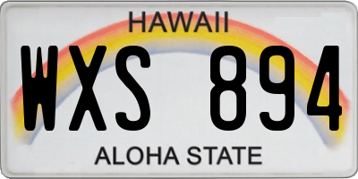 HI license plate WXS894
