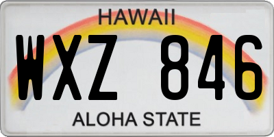 HI license plate WXZ846