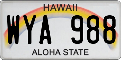 HI license plate WYA988