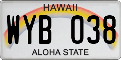 HI license plate WYB038