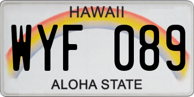 HI license plate WYF089