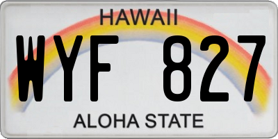 HI license plate WYF827
