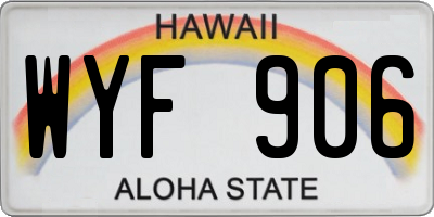 HI license plate WYF906