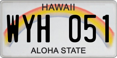 HI license plate WYH051