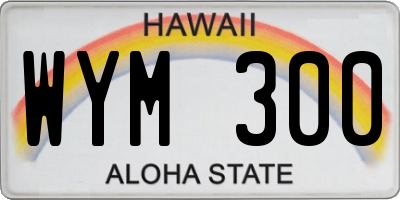HI license plate WYM300