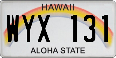 HI license plate WYX131