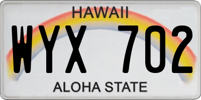 HI license plate WYX702