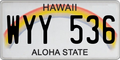 HI license plate WYY536