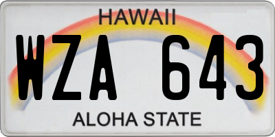 HI license plate WZA643