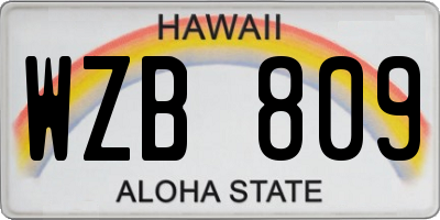 HI license plate WZB809