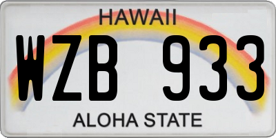 HI license plate WZB933
