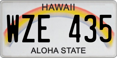 HI license plate WZE435