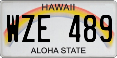 HI license plate WZE489