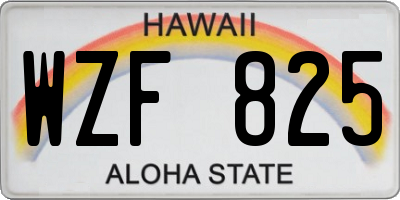 HI license plate WZF825