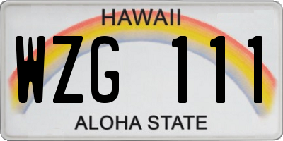 HI license plate WZG111