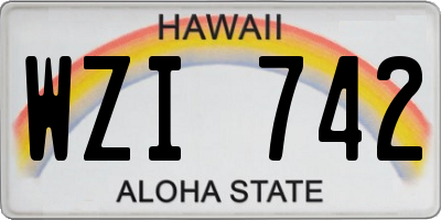 HI license plate WZI742